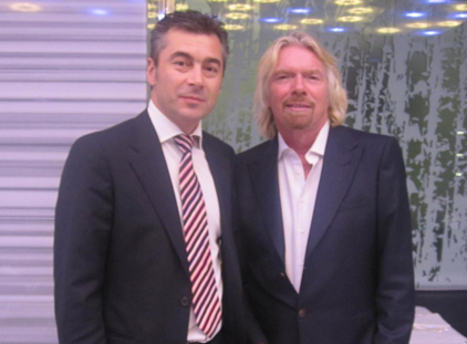 Mr. Stamen Stantchev with Sir Richard Branson in Milano at the Virgin Games Charity Gala.