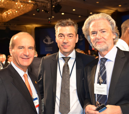 Stamen with Dr. Hermann Buhlbecker and President Jose Maria Figueres Olsen