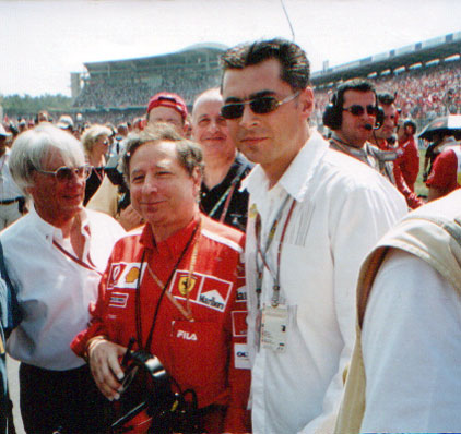 Stamen with Jean Tod & Bernie Ecclestone at the F1 race.